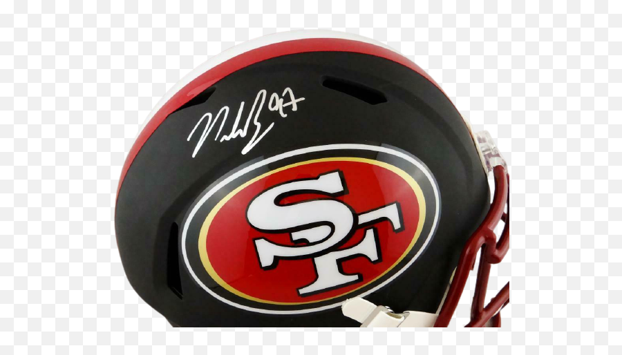 Nick Bosa San Francisco 49ers Signed - Jerry Rice Signed Helmet Emoji,Sf 49 Ers Logo