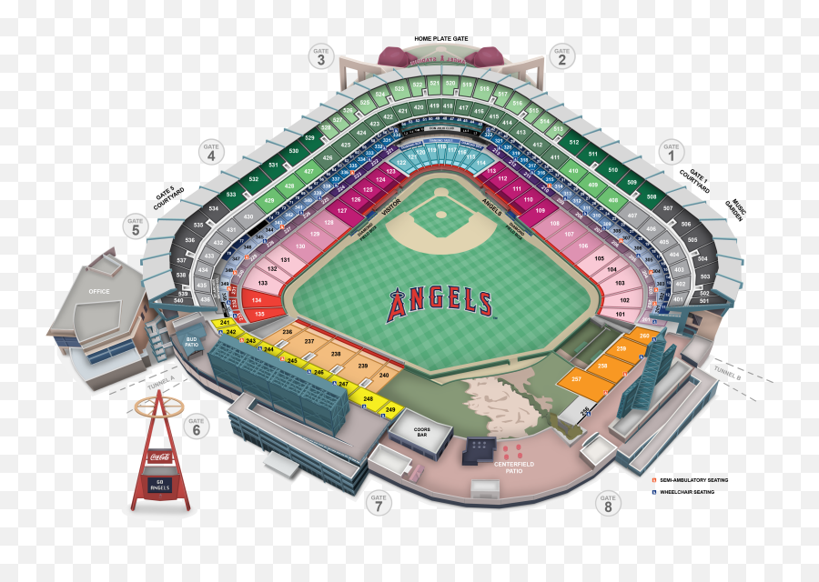 Guest Guide Los Angeles Angels - Angels Stadium Sections Emoji,Angels Baseball Logo