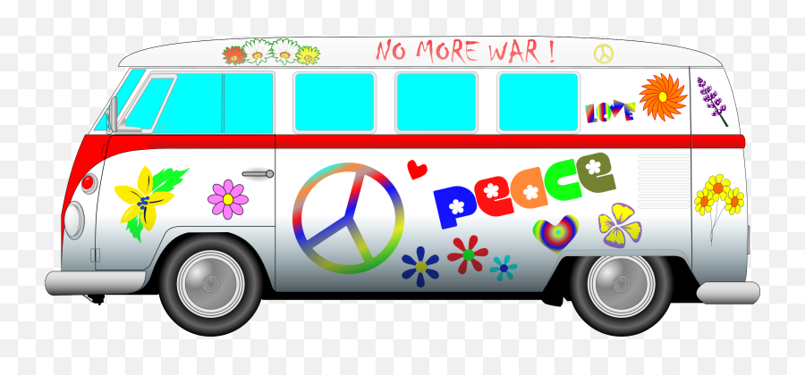 Hippie Van Clipart - Hippie Vw Van Vector Png Download Hippy Van No Background Emoji,Babysitting Clipart