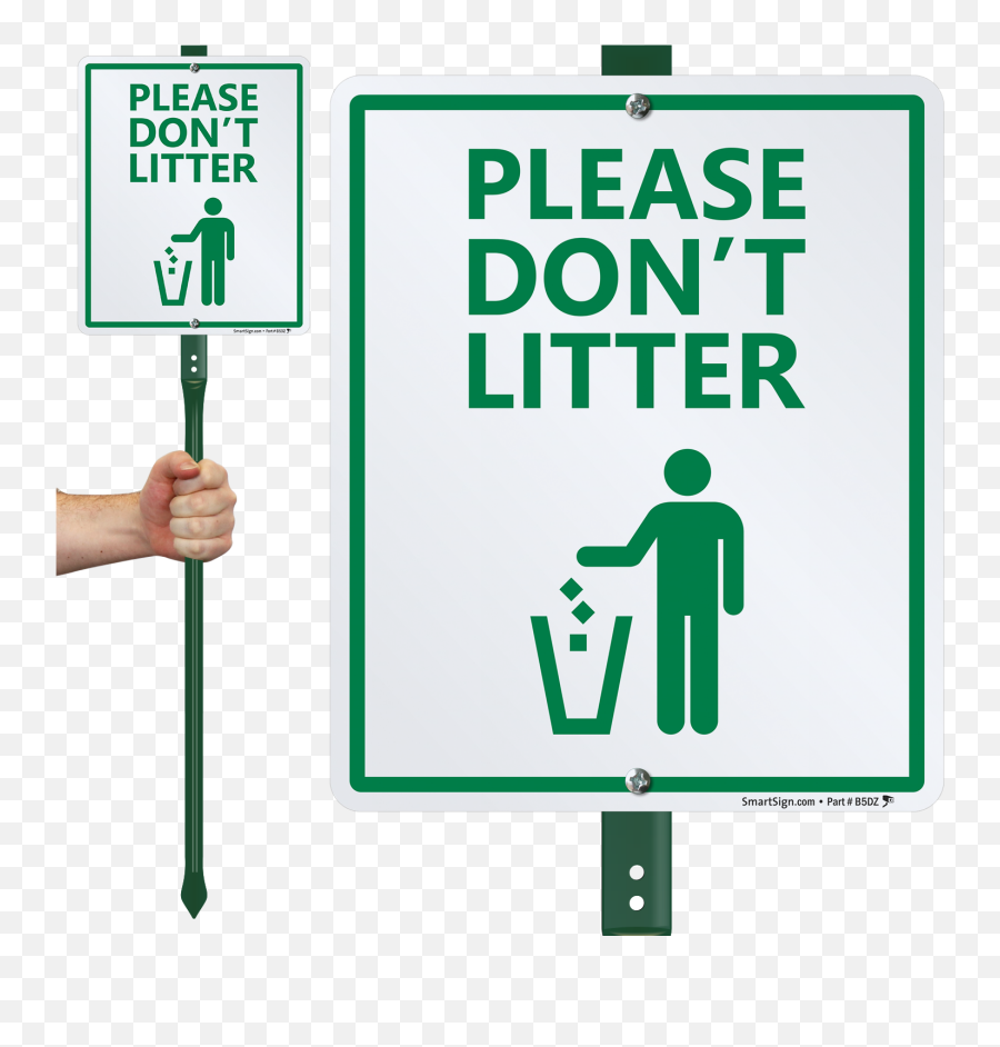 Do Not Litter Lawnboss Sign U0026 Stake Kit Please Do Not Litter - Please Do Not Litter Sign Emoji,Do Not Sign Png