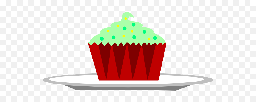 Christmas Cupcake With Sprinkles On A - Plate With Cake Clipart Emoji,Plate Clipart