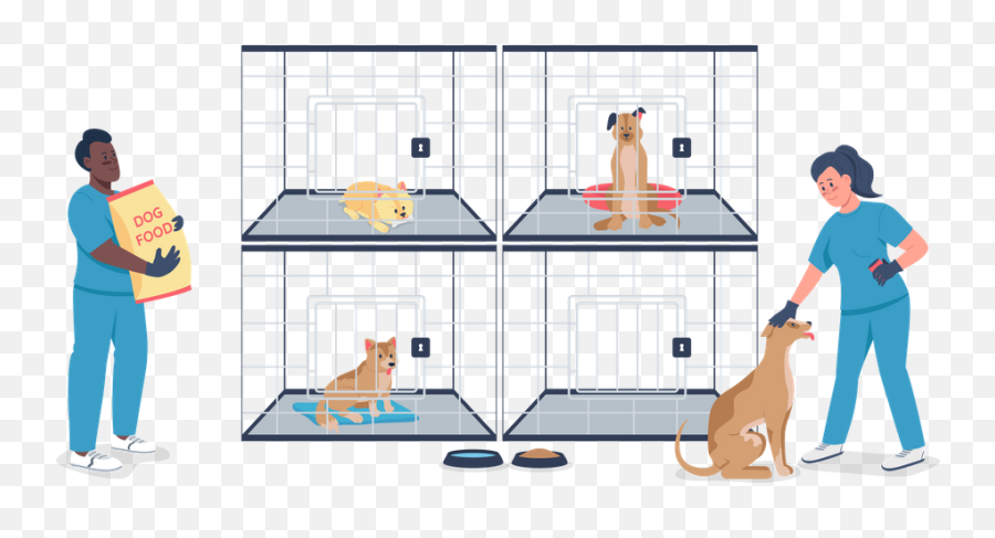 Best Premium Homeless Dogs In Shelter Cages Illustration Emoji,Shelter Clipart