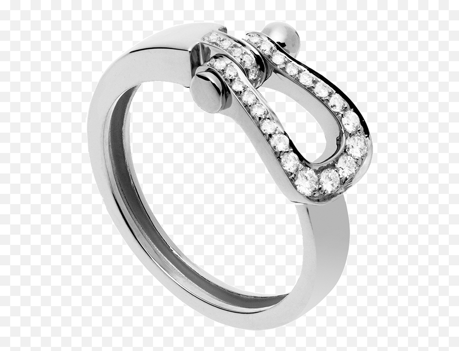 Force 10 Ring Medium Model 18k White Gold And Diamonds Emoji,White Ring Png