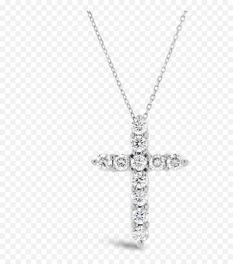 14k White Gold Diamond Cross Pendant 1 12 Ct Tw Emoji,Cross Necklace Png