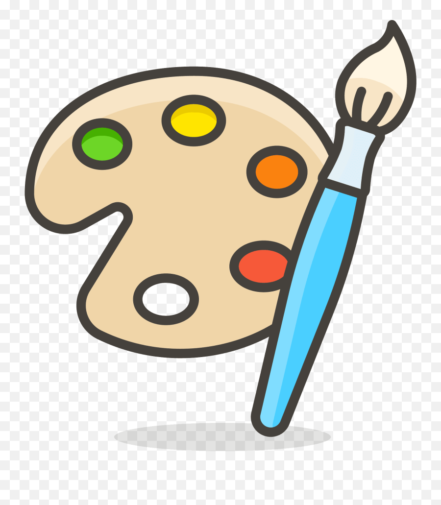 Artist Palette Emoji Clipart Free Download Transparent Png - Paint Palette Drawing,Paint Palette Clipart