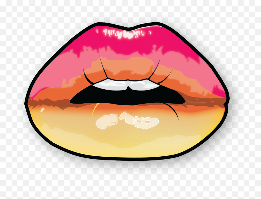 Lips Clipart Glossy Lip Lips Glossy Lip Transparent Free - Cartoon Lip Gloss Emoji,Lips Clipart
