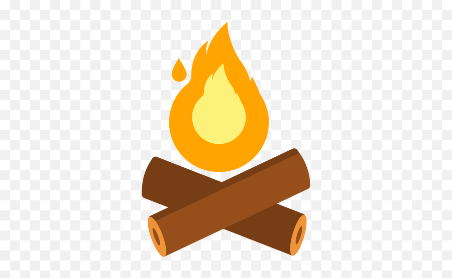 Fire Campfire Log Flat - Fire With Log Png Emoji,Campfire Png