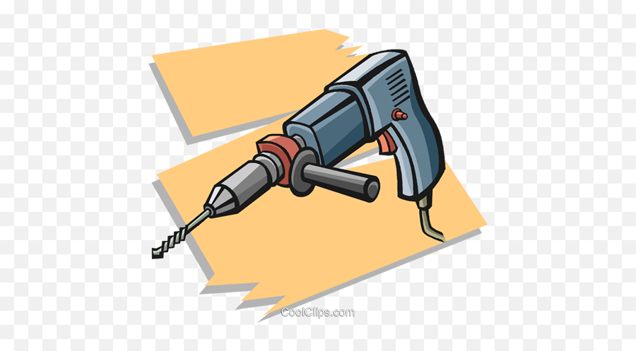 Power Drill Royalty Free Vector Clip Art Illustration - Png Caulking Gun Clipart Emoji,Drill Clipart