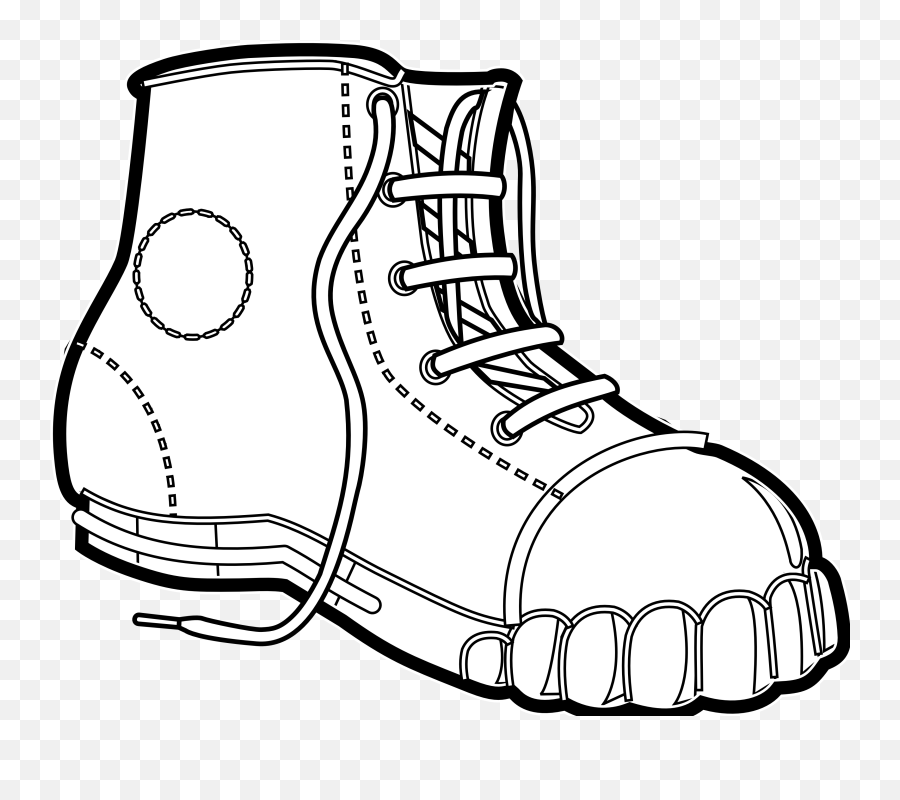 Sock Clipart Black And White Sock Black And White - Hiking Boots Coloring Page Emoji,Black And White Clipart