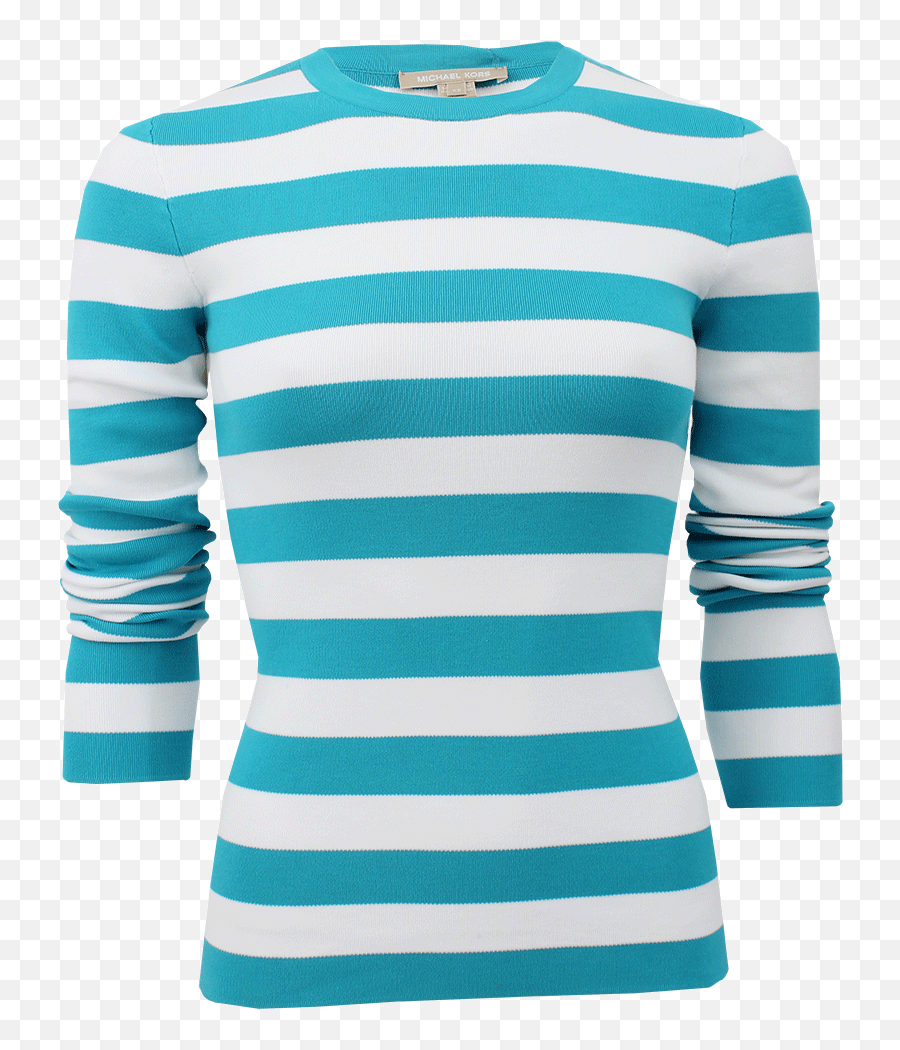 Striped Long Sleeve Crew Emoji,Michael Kors Logo T Shirt