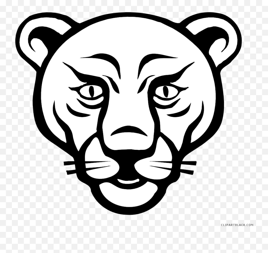 Mountain Lion Drawing Face Transparent - Head Clipart Black And White Emoji,Basketball Clipart Black And White