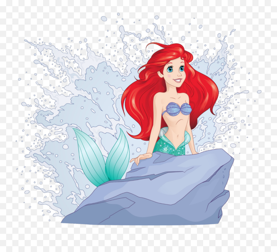 Mermaid Background Pnglib U2013 Free Png Library - Clipart Little Mermaid On Rock Emoji,Mermaid Png