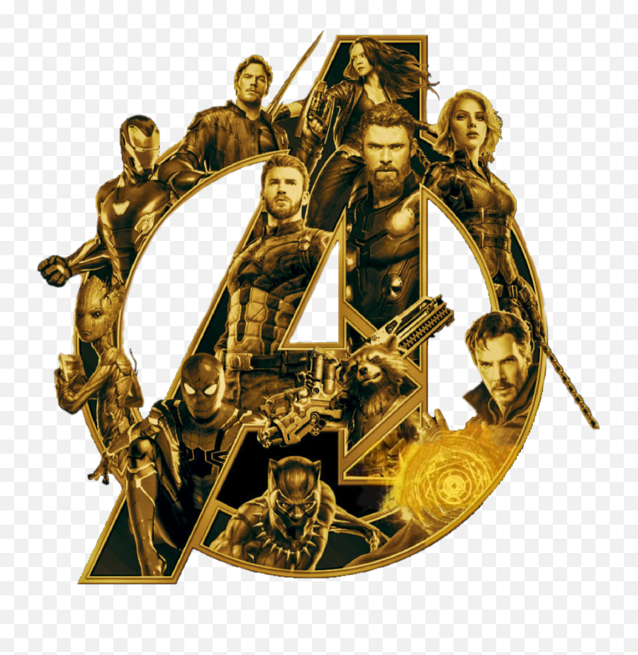 Gold Avengers Infinity War Logo Png - Infinity War Avengers Logo Png Emoji,Avengers Logo Png