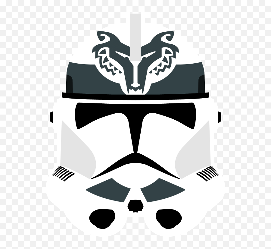 Download Wolfpack Phase Ii Clone Helmet By Pd Black Dragon - Star Wars Wolfpack Emoji,Wolfpack Logo