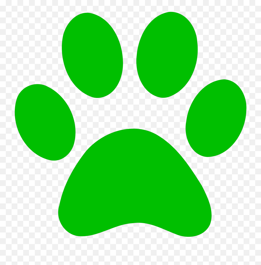 Green Paw Print Bobcat Svg Vector - Green Paw Print Clipart Emoji,Bobcat Clipart