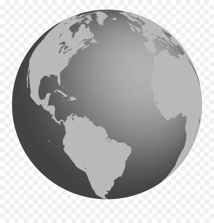 Blank Map World - Grayscale Earth Emoji,Earth Clipart Black And White