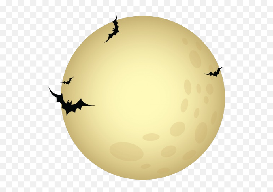 Moon With Bats Halloween Clipart - Dot Emoji,Halloween Clipart Images