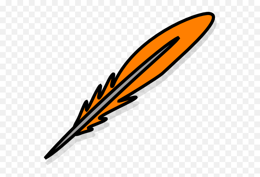 Orange Feather Clip Art At Clker - Feather Clipart Kids Emoji,Feather Clipart