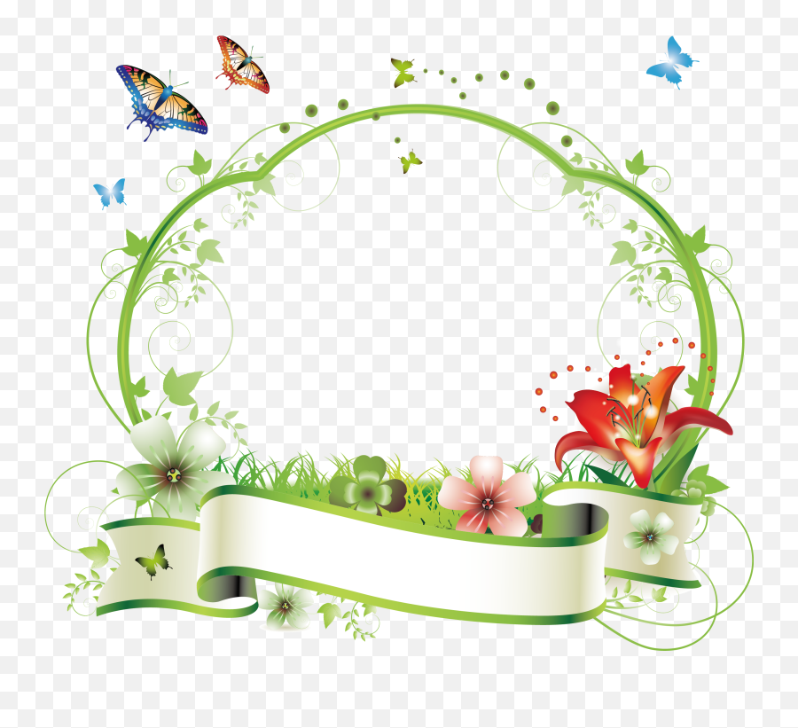 Download Picture Plant Flower Summer Frame Vector Design - Flower Border Clip Art Design Emoji,Design Png