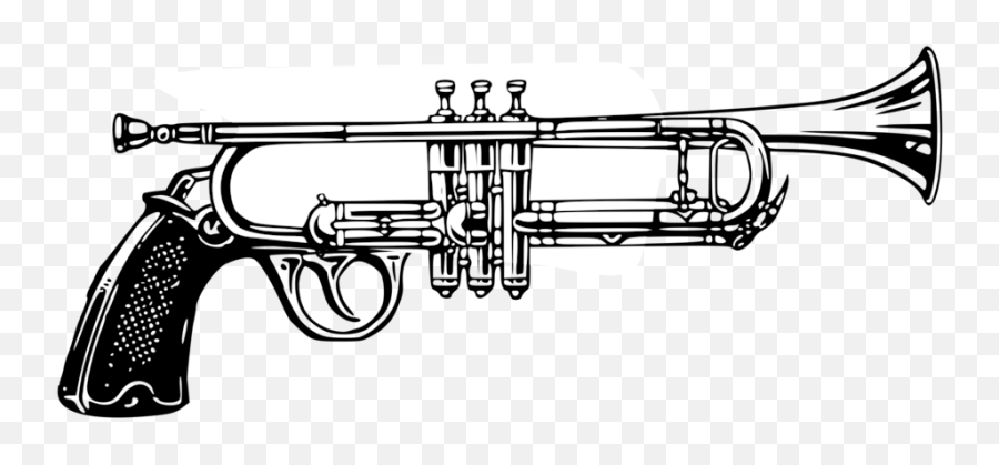 Musical Instrumentmellophoneweapon Png Clipart - Royalty Musical Instrument Gun Emoji,Trumpet Clipart