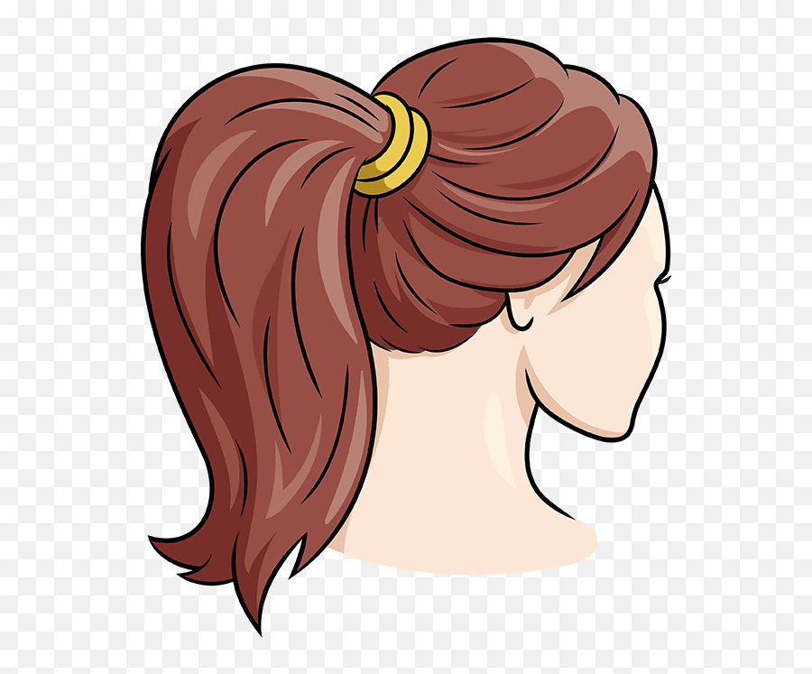 How To Draw A Ponytail - Really Easy Drawing Tutorial Emoji,Ponytail Png