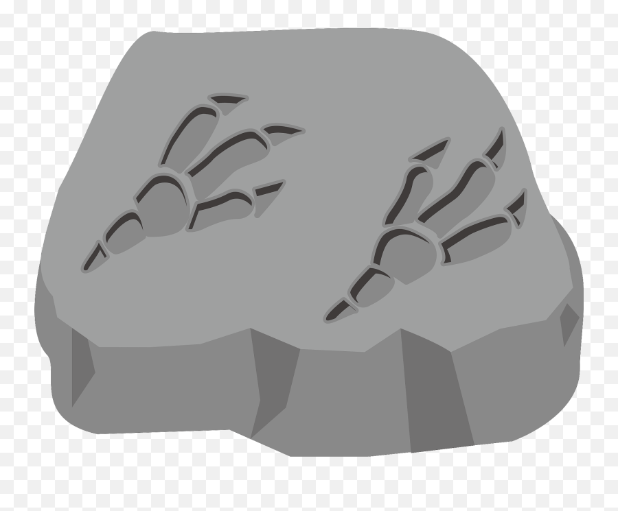 Fossil Of Dinosaur Footprint Clipart - Dinosaur Fossil Footprint Clipart Emoji,Footprint Clipart