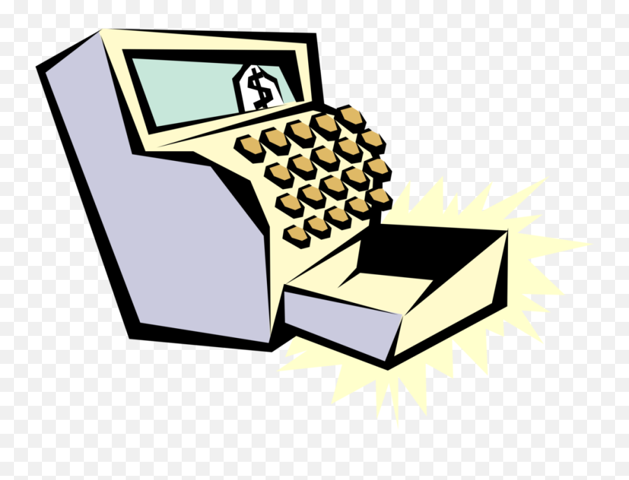 Vector Illustration Of Cash Register For Registering Clipart - Office Equipment Emoji,Cash Clipart
