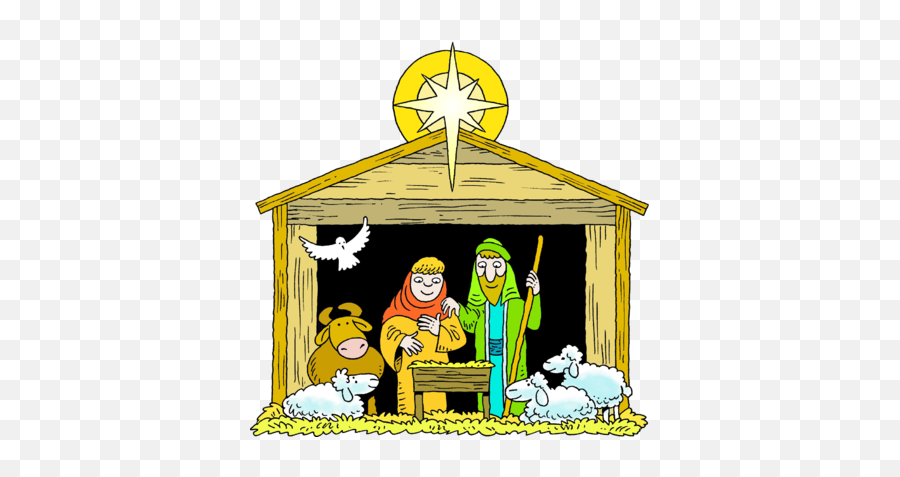 Mary Joseph Baby Jesus Manger Clipart - Jesus Christ Born Clip Art Emoji,Nativity Clipart