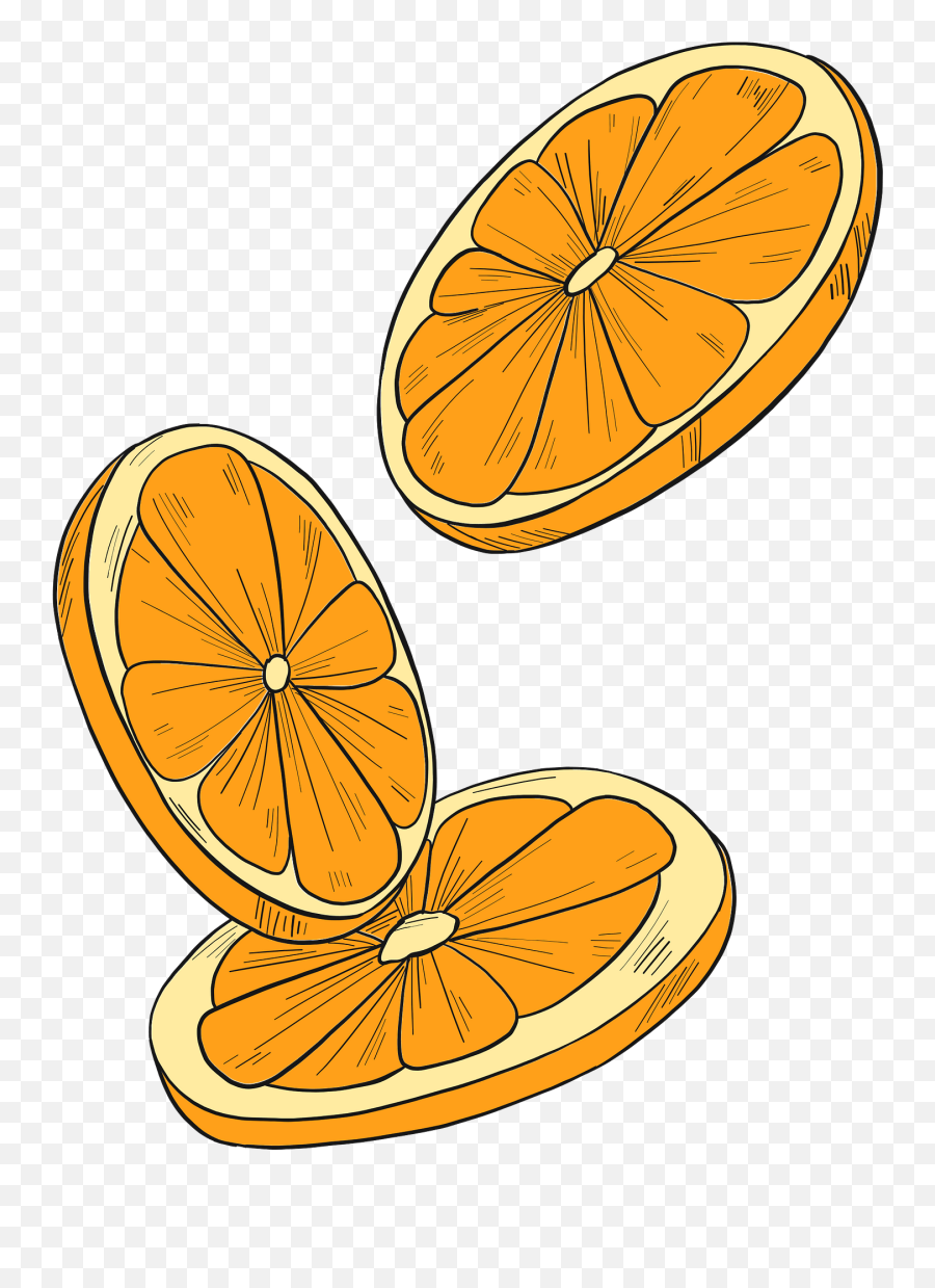 Orange Slices Clipart - Slice Of Oranges Clipart Emoji,Orange Slice Png