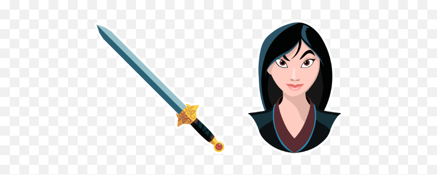 Mulan Sword Of The Ancestor Cursor - Mulan Sword Cartoon Emoji,Cartoon Sword Png