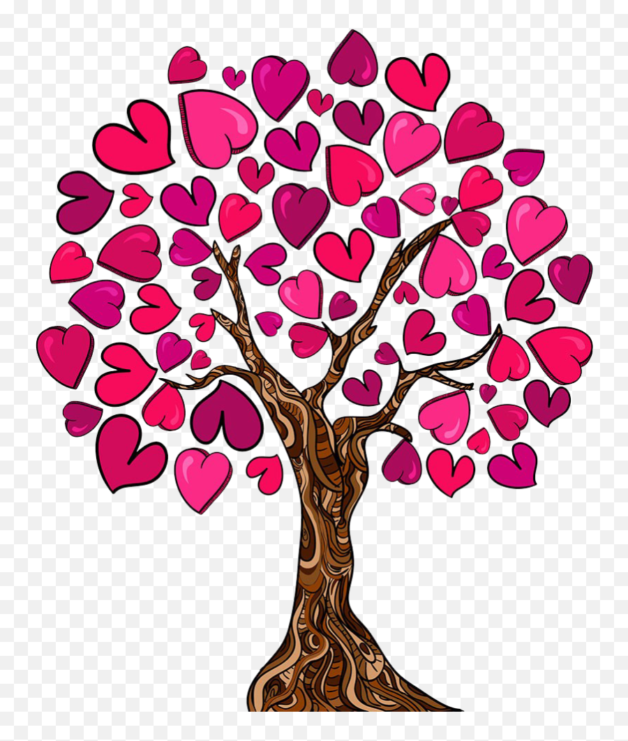 Family Tree Heart Love Clip Art - Clipart Heart Family Tree Heart Tree Drawing Easy Emoji,Roots Clipart