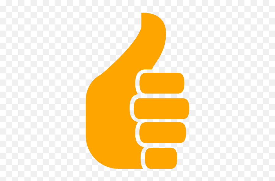 Orange Thumbs Up 3 Icon - Free Orange Thumbs Up Icons Yellow Thumbs Up Clip Art Emoji,Thumbs Up Clipart