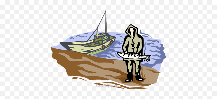 Commercial Fisherman Royalty Free Vector Clip Art - Skiff Emoji,Fisherman Clipart