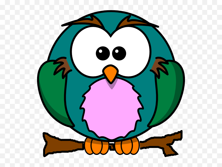 Cute Owl On Branch Clip Art At Clker - Education Cartoon With Books Emoji,Royalty Free Clipart
