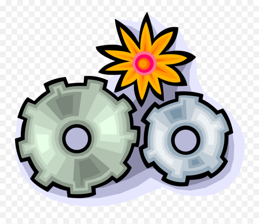 Vector Illustration Of Cogwheel Gear Mechanism Of Industrial Emoji,Cogwheel Png