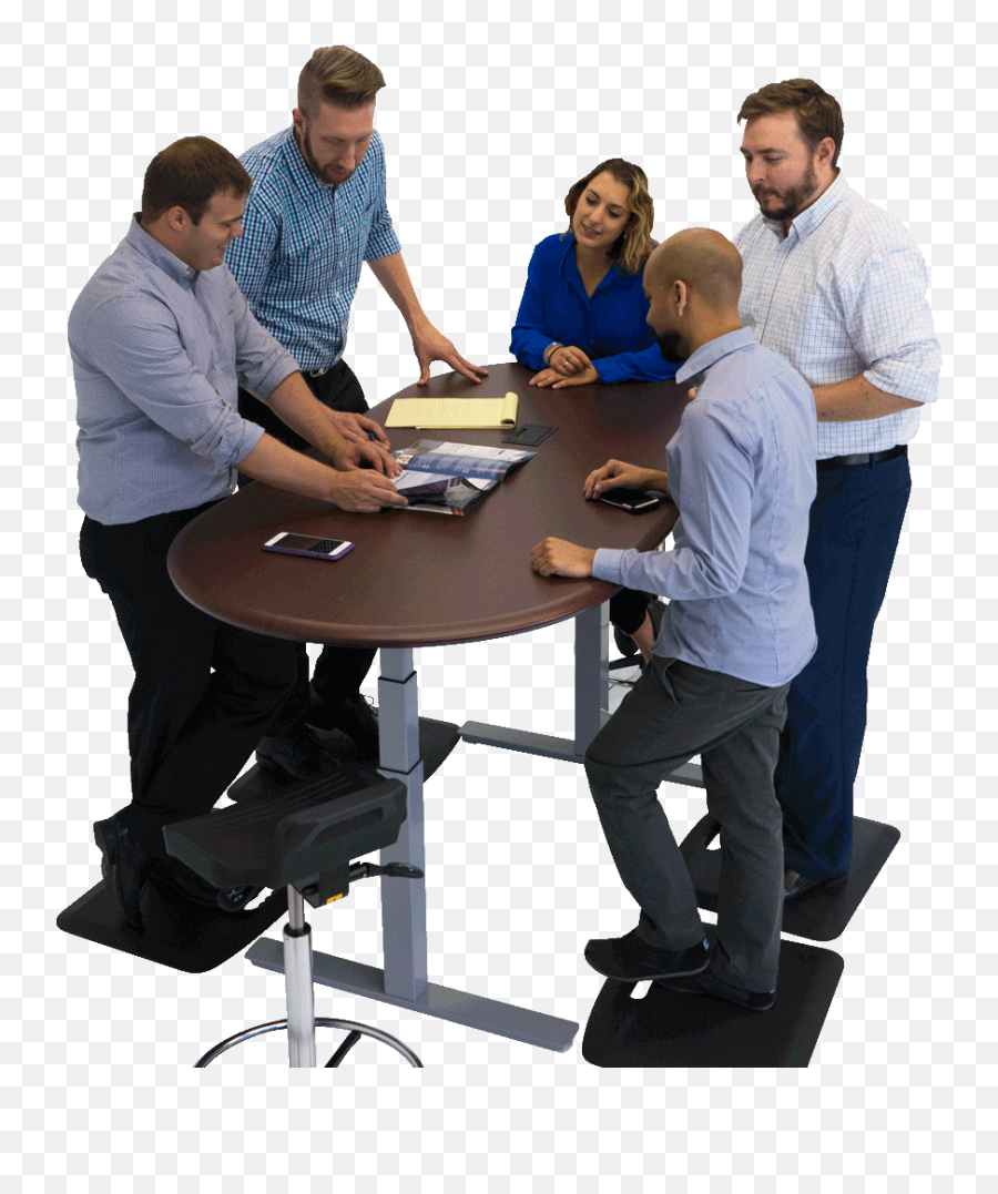Synapse Adjustable - Height Conference Table Emoji,People Sitting At Table Png
