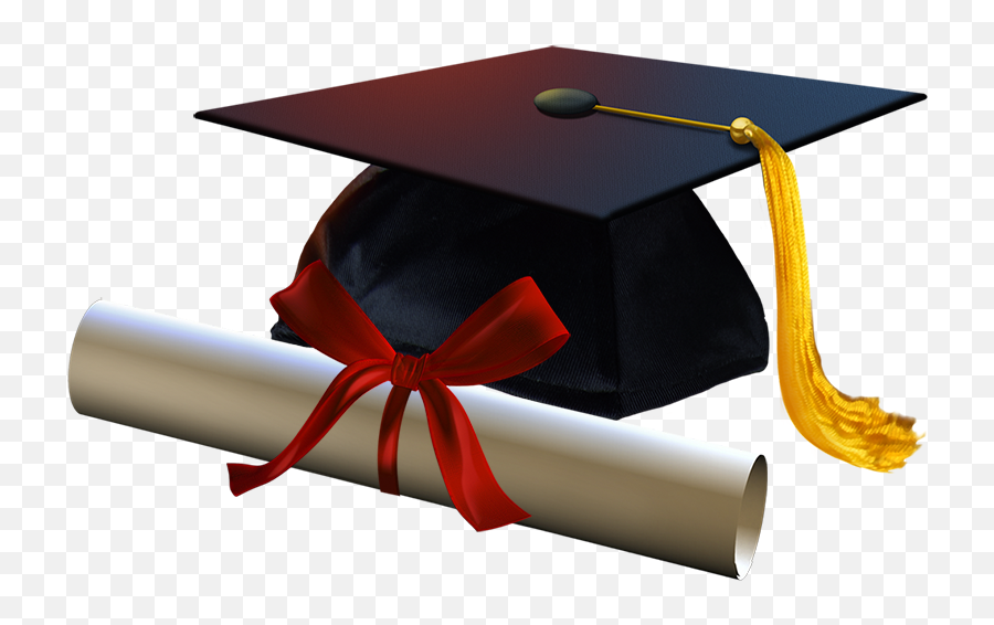 Graduation Cap And Diploma - Mortarboard Full Size Png Emoji,Diploma Transparent Background