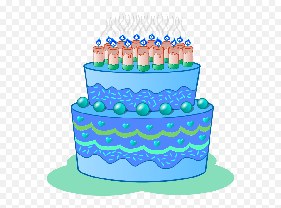Download Blue Birthday Cake Clip Art Clipart - Blue Cake Blue Birthday Cake Clipart Png Emoji,Birthday Party Clipart