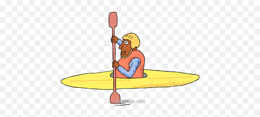 Man In A Kayak Royalty Free Vector Clip Art Illustration - Happy Emoji,Kayak Clipart