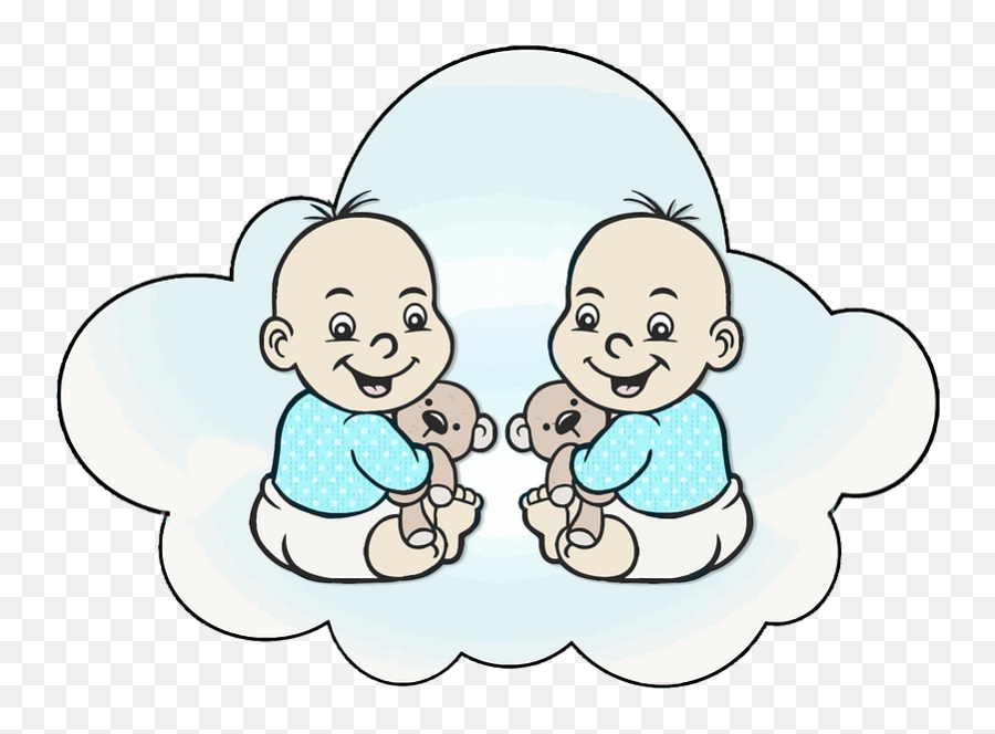 Baby Boy Twins Clipart - Many Children Does Adam And Eve Have Emoji,Twins Clipart
