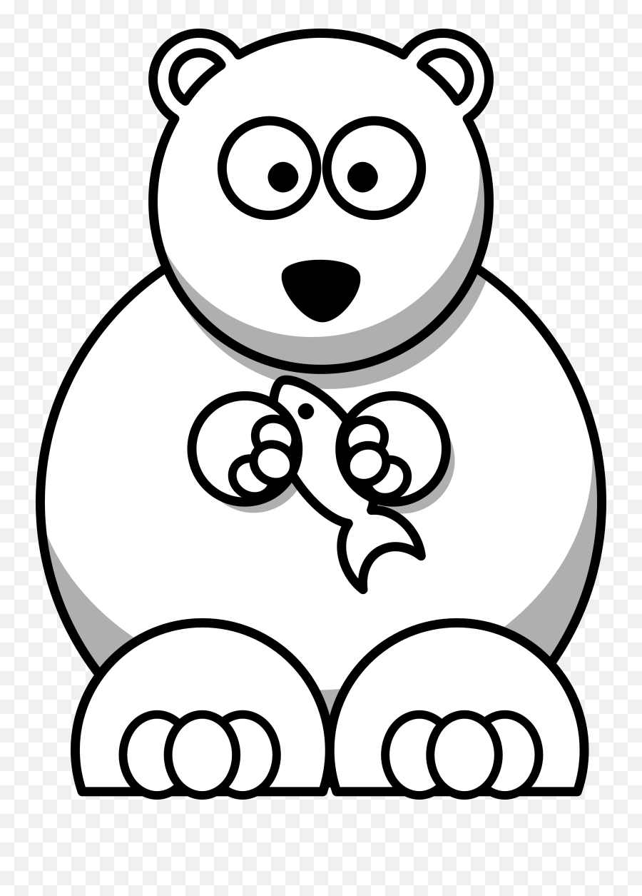 Polar Bear Clip Art Black And White - Polar Bear Cartoon Coloring Emoji,Polar Bear Clipart