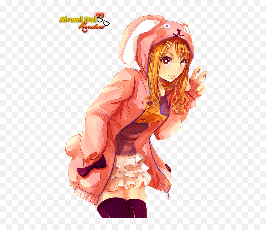 Download Hd Last - Anime Orange Hair Girl Png Transparent Little Girl Anime Orange Hair Emoji,Anime Girls Png