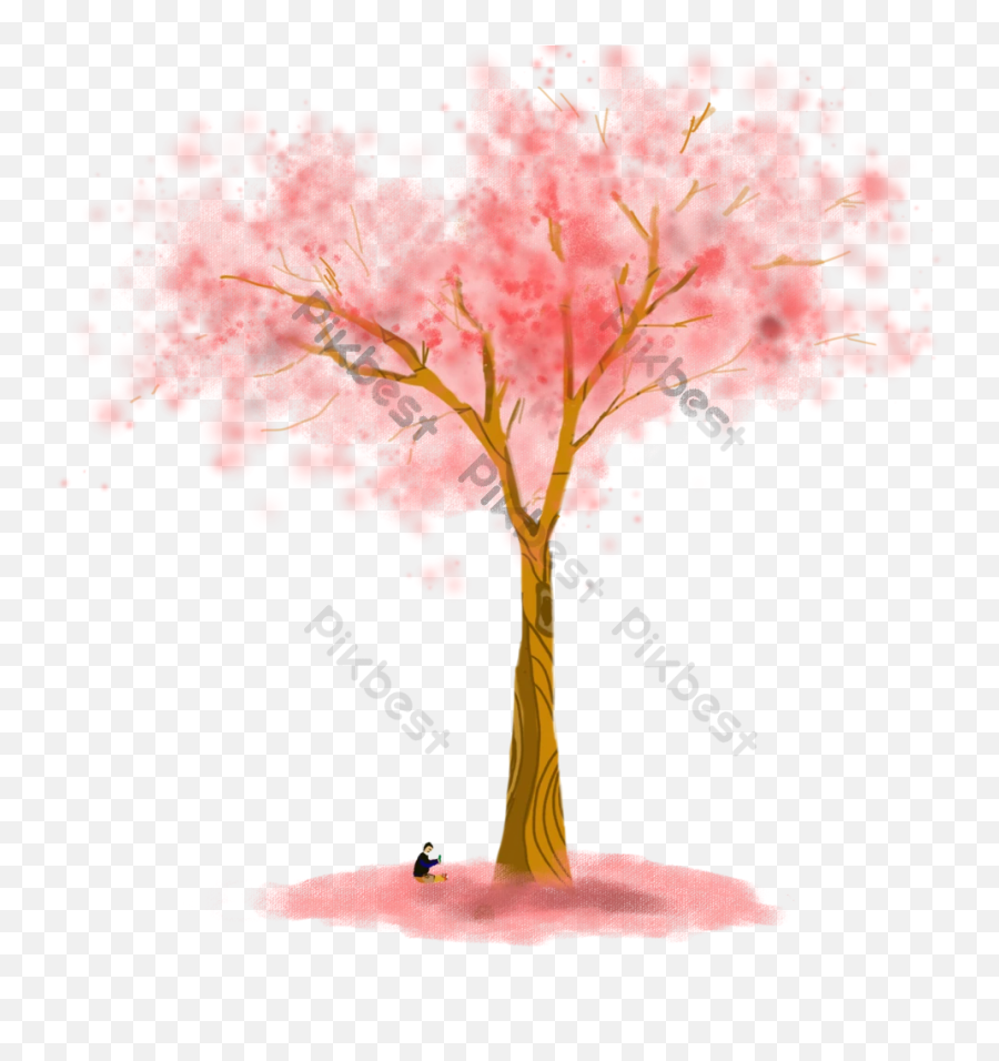 Romantic Pink Cherry Tree Decoration Png Images Psd Free Emoji,Cherry Blossom Gif Transparent