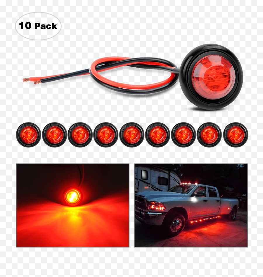 Nilight Tl - 04 10 Pcs 34u201d Red Round Clearance Led Front Rear Emoji,Red Lens Flare Transparent