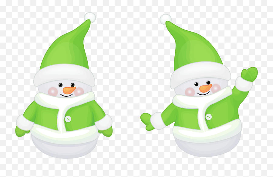 Transparent Cute Green Santa Claus Decor Clipart Santa - Christmas Elf Emoji,Snowmen Clipart