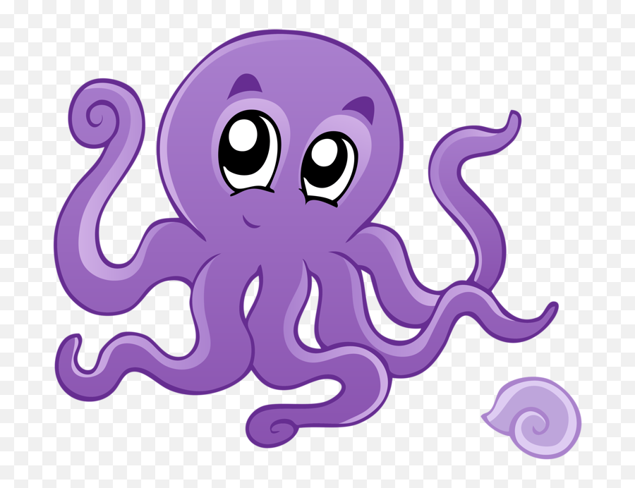 Squid Clipart Sotong Picture - Purple Octopus Cartoon Emoji,Squid Clipart