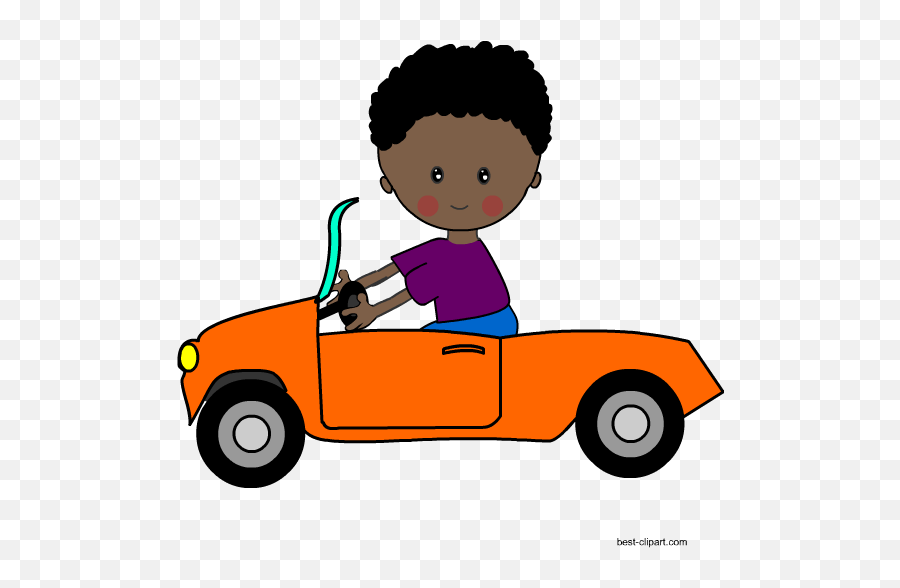 Free Car Clip Art Images And Graphics - Black Kid Driving Clip Art Emoji,Driving Clipart