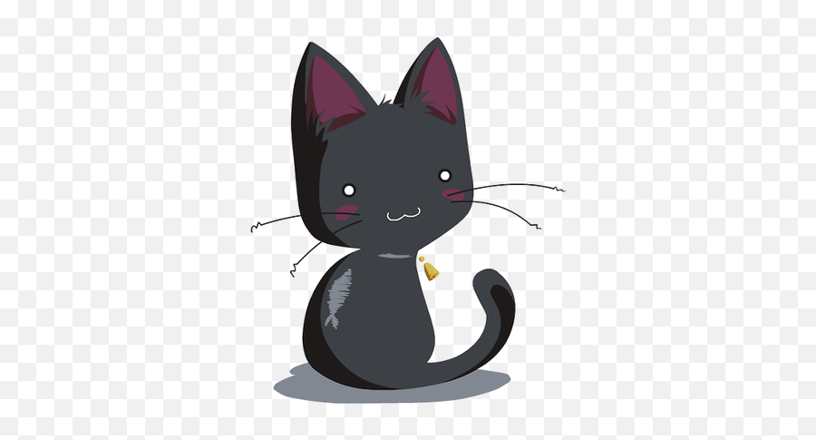 Download Kawaii Cat - Kawaii Black Cat Cartoon Full Size Black Cat Emoji,Black Cat Transparent