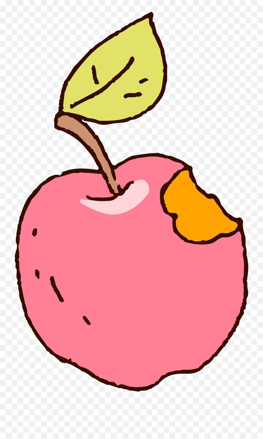 Apple With Bite Out Clipart Svg Royalty - Pink Apple Drawing Emoji,Johnny Appleseed Clipart