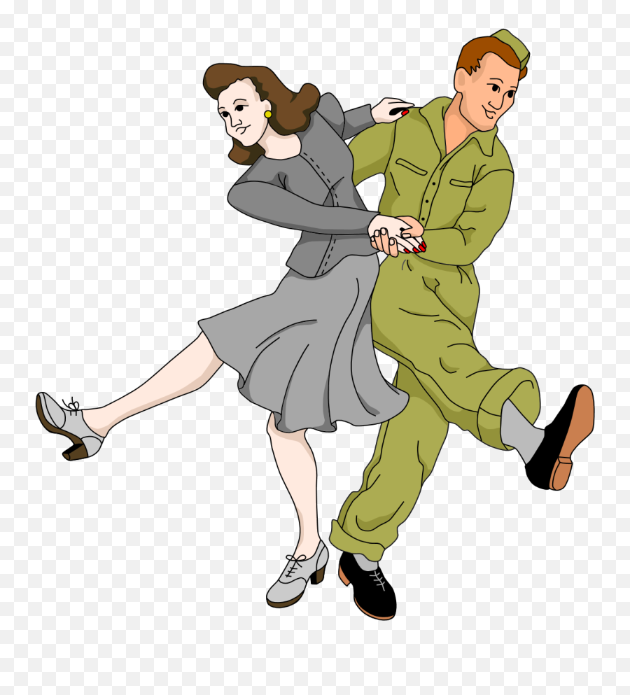 Swing Dance Dancing Clipart - 1940s Clipart Emoji,Dancing Clipart